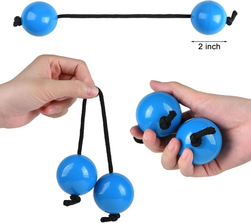 MGTECH 2Pcs Asalato Shakers, Kashaka Rhythmic Ball African Musical Instrument Aslatua Shakers, Blue - Image 2